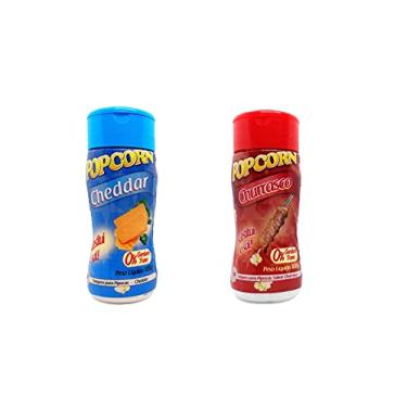 Imagem de Temperos P/ Pipoca Popcorn Cx 12 Frascos. 6 Cheddar - 6 Churrasco