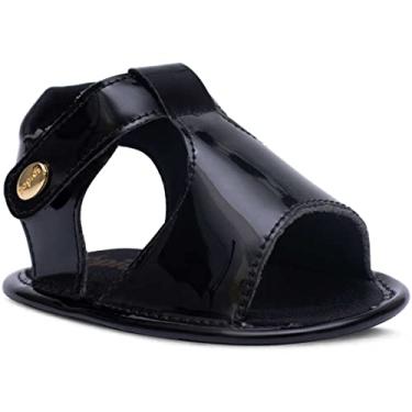 Imagem de Sandália Bebê Feminina Batizado Sapato Recém-nascido 01.14 (Preto, BR, Bebê, Alfa, G)