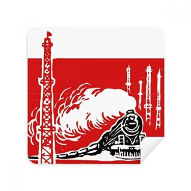 Imagem de China Train Tower Pano de limpeza de tela vermelho Vapor Tecido de camurça Pacote com 2
