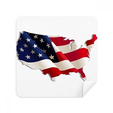 Imagem de Tecido de camurça com mapa da bandeira dos Estados Unidos de estrelas e listras, pacote com 2