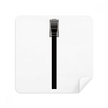 Imagem de Cabo de Internet preto padrão plugue de óculos pano limpador de tela tecido de camurça pacote com 2
