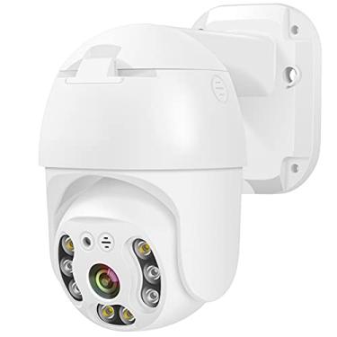 Imagem de Câmera PTZ POE IP externa, câmera de segurança HD 2MP, câmera de vigilância com zoom digital 4X de visão noturna em cores com detecção de humanóide Ai IP66 à prova d'água