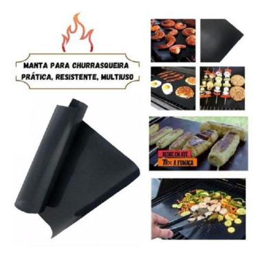 Imagem de Manta Grill Tapete Churrasco Grelha Antiaderente Chapa 
