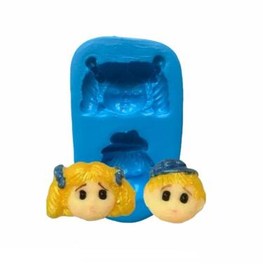 Imagem de Molde De Silicone Rosto Menino E Menina, Resina, Confeitaria, Biscuit Molds Planet