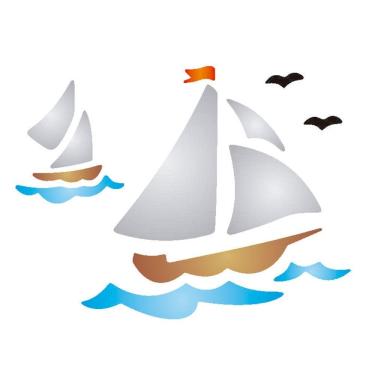 Imagem de Stencil OPA 140 10x10cm para Pintura Barco a Vela