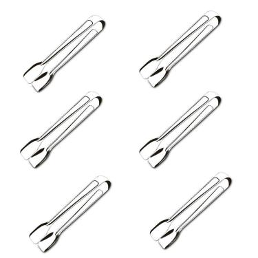 Imagem de Conjunto 6 Pegadores de Inox Cozinha Carne Pinça para Gelo