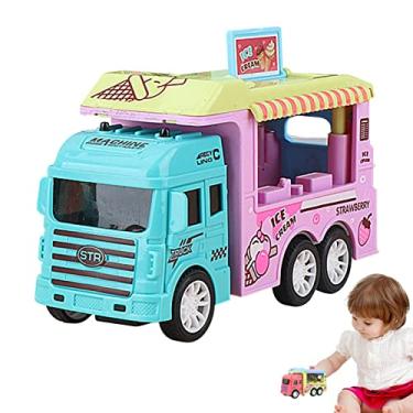 Imagem de Carro Gelado,Brinquedo Sorvete Para Fingir Brincar - sorvete, caminhão comida para brinquedos do pré-jardim infância para crianças, meninas meninos com corpo graffiti Sritob