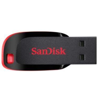 Imagem de Pen Drive Sandisk Cruzer Blade 64Gb Z50 2.0 - Preto E Vermelho