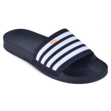 Imagem de Chinelo Feminino Slide Listrado Conforto Boa Onda Preto 35