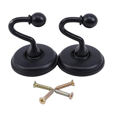 Imagem de par Ganchos de Cortina de Liga de Zinco Metal Retrô Estilo Europeu Borla Suporte de Parede Suporte Suporte de Cortina Pendurado Acessório, Preto