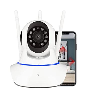 Imagem de Câmeras de vigilância de segurança sem fio, Nova Câmera 3 Antenas sem fio Ip Wifi 360° Câmera Bebê de Vigilância de Segurança Visão Nocturna Alarme Intercomunicador de Voz de bidirecional