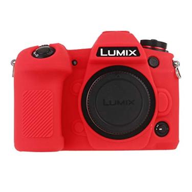 Imagem de Capa de câmera STSEETOP Panasonic LUMIX G9, capa protetora destacável de silicone de borracha profissional para Panasonic LUMIX G9, Vermelho