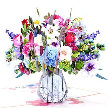 Imagem de Cartão de aniversário pop-up de vaso de flores, cartão de dia das mães, cartão de aniversário, cartão de pensamento em você