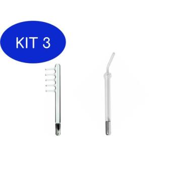 Imagem de Kit 3 Eletrodos Para Alta Frequência Pente E Cauterizador Ozotec