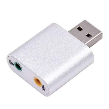 Imagem de Adaptador de áudio USB Onwon com alto-falante/conectores de fone de ouvido e microfone de 3,5 mm, Plug and Play, sem drivers externos, compatível com Windows, Mac, Linux e Chromebook