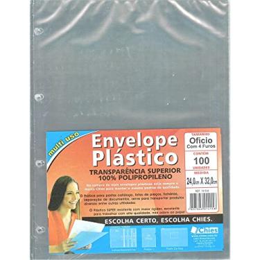 Imagem de SACO PLASTICO OFICIO MEDIO C/4 FUROS C/100 PP - 1415 CHIES