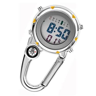 Imagem de MOOKEENONE 1 x relógio mosquetão, mochila de caminhada com clipe de pulseira mosquetão digital esportivo Fob relógio luminoso