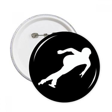 Imagem de Patinação esporte inverno contorno preto pinos redondos crachá botão emblema decoração acessório 5 peças