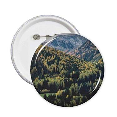 Imagem de Emblema de botão com emblema verde e cenário da natureza da montanha, 5 peças