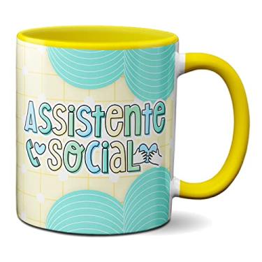 Imagem de Caneca Profissão Assistente Social Presente Fofo Criativo (Amarela)