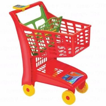 Imagem de Market vermelho carrinho de compras magic toys