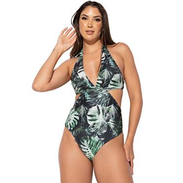 Imagem de Maiô Engana Mamãe Decote Cavado Estampado Hot Pants MVB Modas