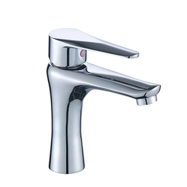 Imagem de LIDON Torneira de banheiro de alça única torneira da pia do banheiro furo único torneiras de latão torneira da bacia latão torneira do banheiro furo único, cromo A (cor: cromo A)