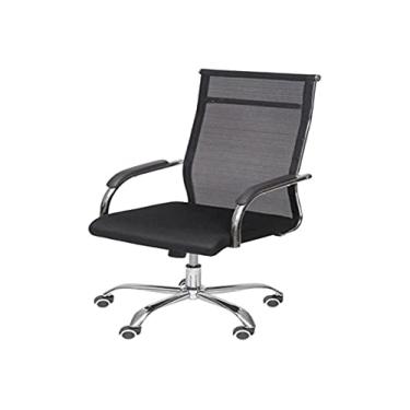 Imagem de CADEIRA ROMA BAIXA RODIZIO PRETA ASSENTO P.U. ENCOSTO TELA BASE CROMADA