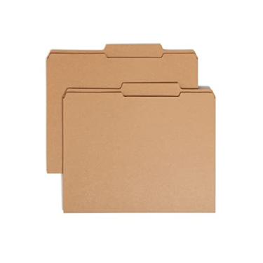 Imagem de Smead Pasta de arquivos, aba reforçada 2/5 de corte direito do centro, altura guia, tamanho carta, Kraft, 100 por caixa (10776)