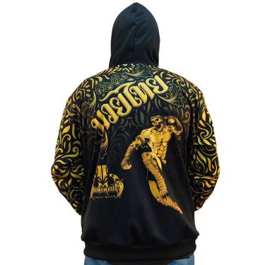 Imagem de Casaco Agasalho Moletom com Capuz - 5018 - Muay Thai - Pre/Amar - P