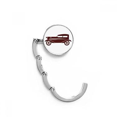 Imagem de Gancho de mesa geométrico marrom clássico contornado de carros, gancho de mesa com fecho decorativo dobrável