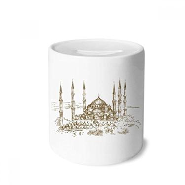 Imagem de DIYthinker Caixa de moedas de cerâmica com desenho de marco da igreja, porta-moedas
