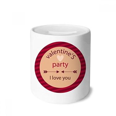 Imagem de DIYthinker Caixa de moedas de cerâmica com coração I Love You Arrow para festa dos namorados