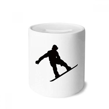 Imagem de DIYthinker Caixa de moedas de cerâmica com contornos pretos para skate de salto, presente de cofrinho