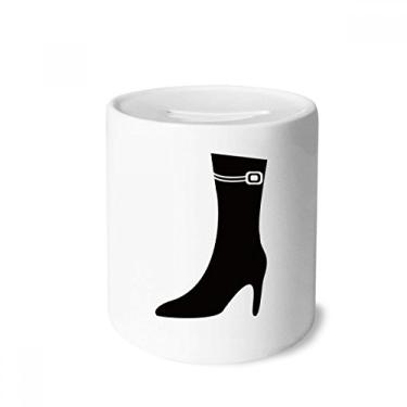 Imagem de DIYthinker Simple Graphics — Caixa de moedas de cerâmica com contorno de salto alto preto para presente