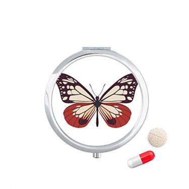 Imagem de Espécime borboleta em caixa de comprimidos rosa pálido e vermelho caixa de armazenamento de remédios dispensador de recipiente