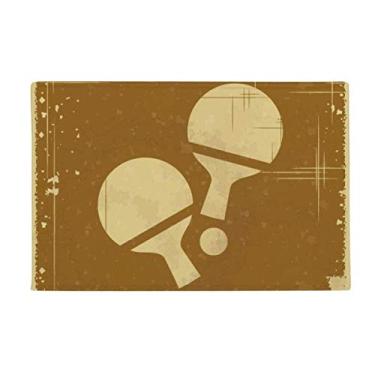 Imagem de DIYthinker Tapete antiderrapante para porta de banheiro com estampa de ilustração esportiva de tênis de mesa