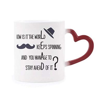 Imagem de Caneca Question To Leaders com citação famosa sensível ao calor Caneca vermelha que muda de cor