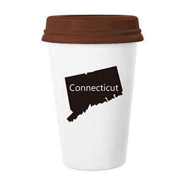 Imagem de Connectic America – Caneca com contorno do mapa dos EUA – Copo de cerâmica