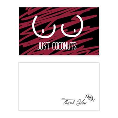 Imagem de Just Coconuts – Cartão de agradecimento de aniversário com desenho divertido vermelho e rosa
