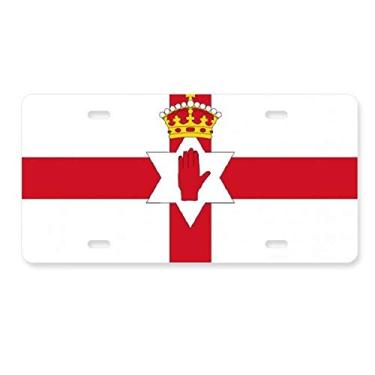 Imagem de DIYthinker Bandeira nacional da Irlanda do Norte da Europa Placa de licença Decoração de carro Acessório de aço inoxidável