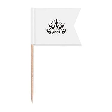 Imagem de Rock Roll Bursts Notas Difusas, Bandeiras de Palito de Dente, Marcação de Etiquetagem para Bolo de Festa, Comida de Queijo