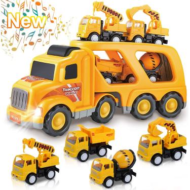 Brinquedos do carro do caminhão do brinquedo para crianças, 7 em 1  caminhões transportadores meninos e meninas, veículos de transporte do  caminhão de