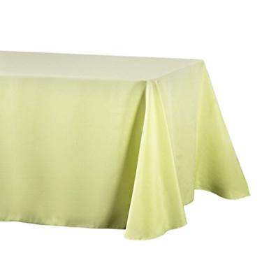 Imagem de LTC LINENS Toalha de mesa de linho toalha de mesa retangular de poliéster de 2,5 x 3,5 m com cantos arredondados, verde chá, 90156-010161