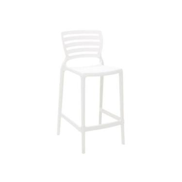 Imagem de Cadeira Plastica Monobloco Sofia Branca Encosto Vazado Horizontal Bar