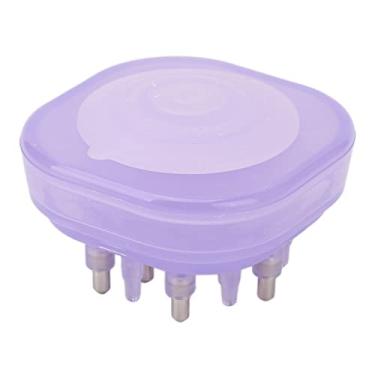 Imagem de Pente Medicado para Couro Cabeludo, Massagem Transparente à Prova de Vazamento Rolo Redondo Com Capacidade de 15 Ml Aplicador de Couro Cabeludo para Sabonetes Líquidos (Roxo)