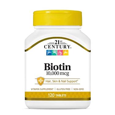 Imagem de 21st Century, Biotina, 10.000 mcg, 120 Tabletes
