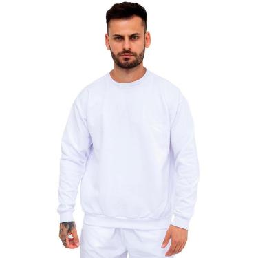 Imagem de Moletom Gola Redonda Blusa De Frio Masculina Lisa-Masculino