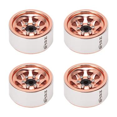 Imagem de Aros de Roda de Metal, Cubo de Roda de Carro RC Material de Ferro 1,0 pol. para SCX24 (Ouro)