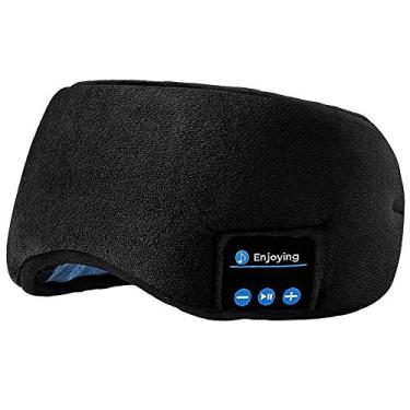 Imagem de Fones de ouvido para dormir, máscara ocular Bluetooth, sem fio, Bluetooth 5.2, fones de ouvido com música, viagem, dormir, máscara de dormir com alto-falantes embutidos, microfone, lavável